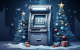 Artwork of an ATM open during Christmas
